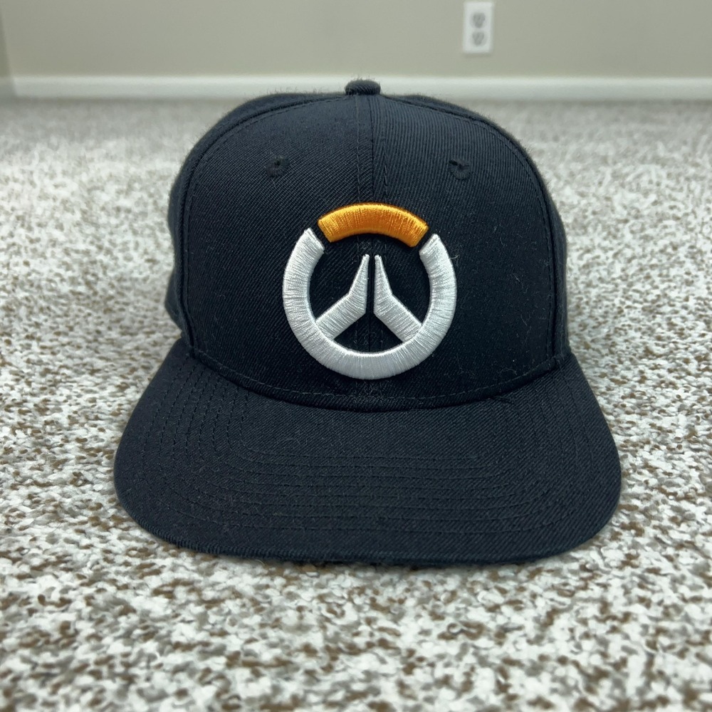 Overwatch Hat Cap Snap Back Mens One Size Black Logo‎ Blizzard Video Game Geek